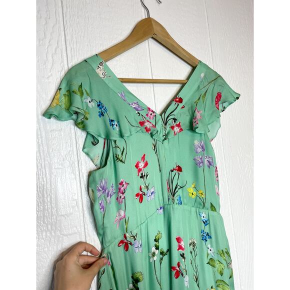PARKER Raven Turquoise Floral Maxi Dress SIZE 4 - Picture 8 of 10